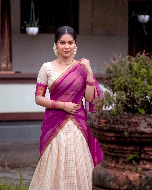 Jacquard Silk Readymade Dhavani / Half Saree Collection - 1399Rs