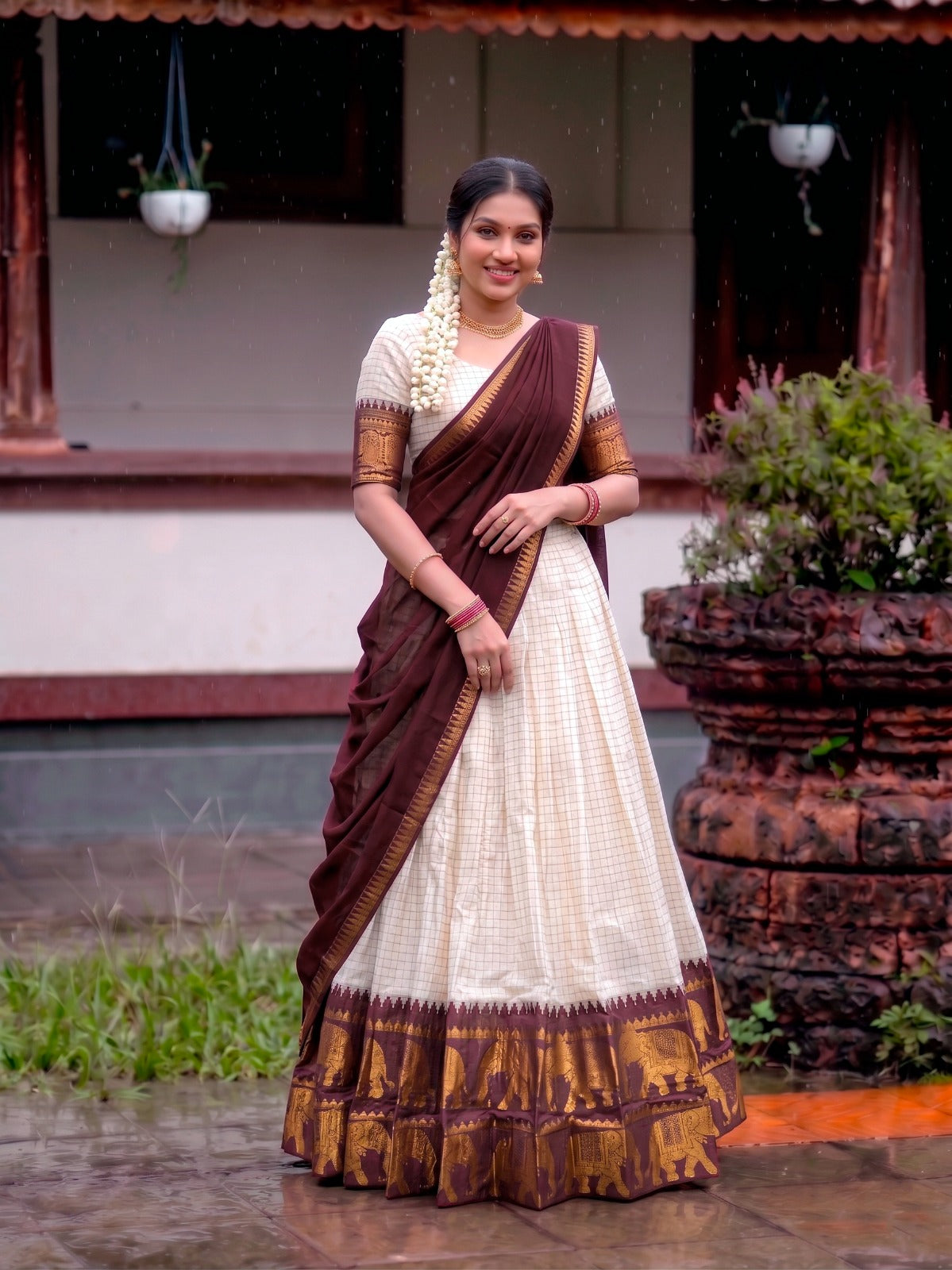 Jacquard Silk Readymade Dhavani / Half Saree Collection - 1399Rs