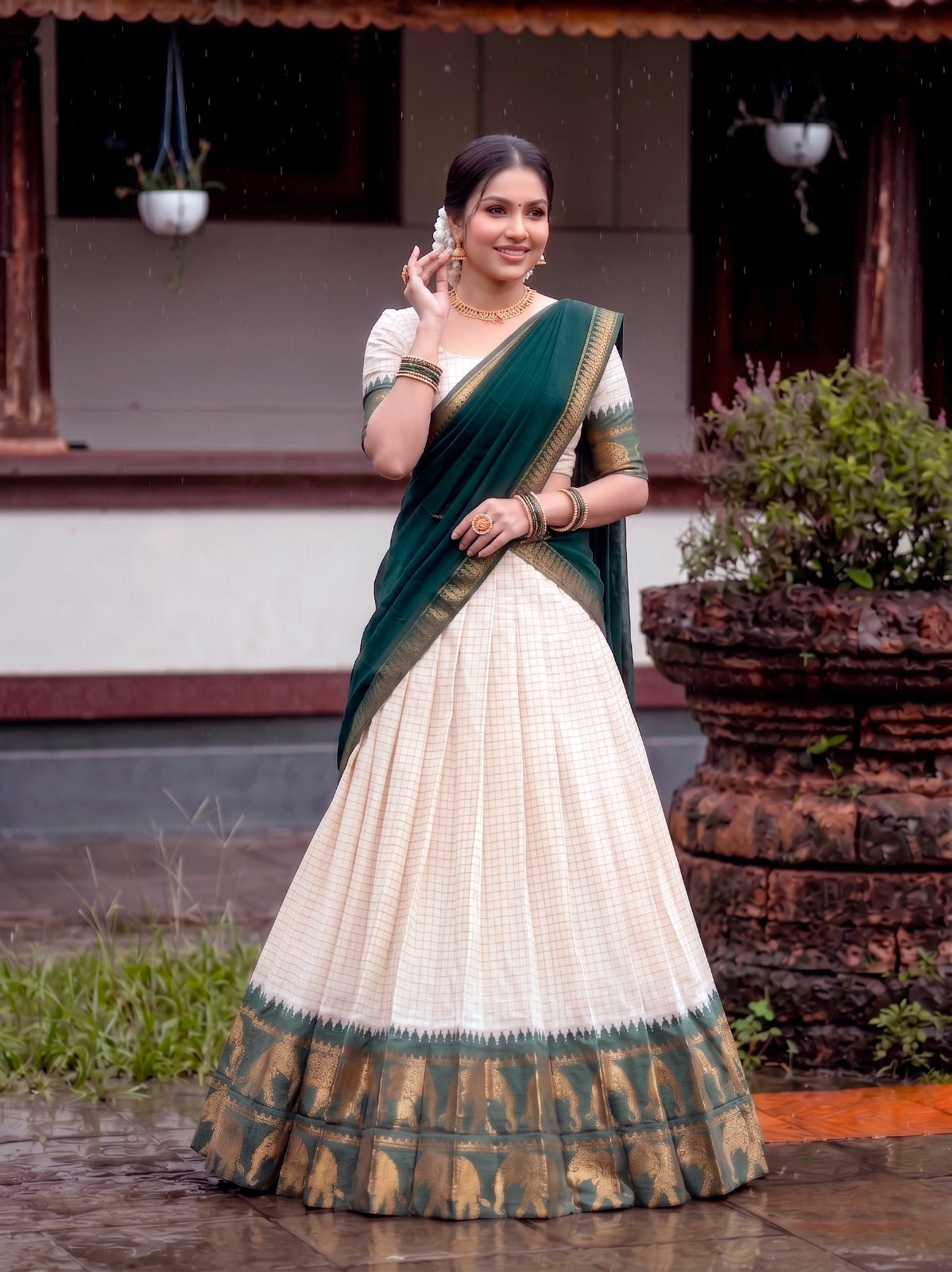 Jacquard Silk Readymade Dhavani / Half Saree Collection - 1399Rs