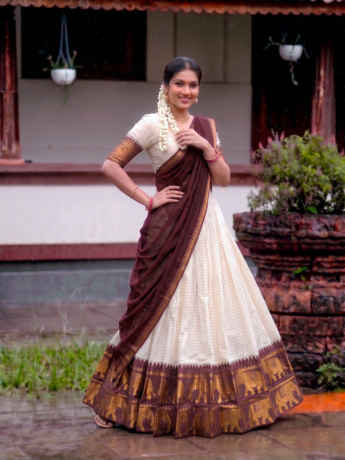 Jacquard Silk Readymade Dhavani / Half Saree Collection - 1399Rs