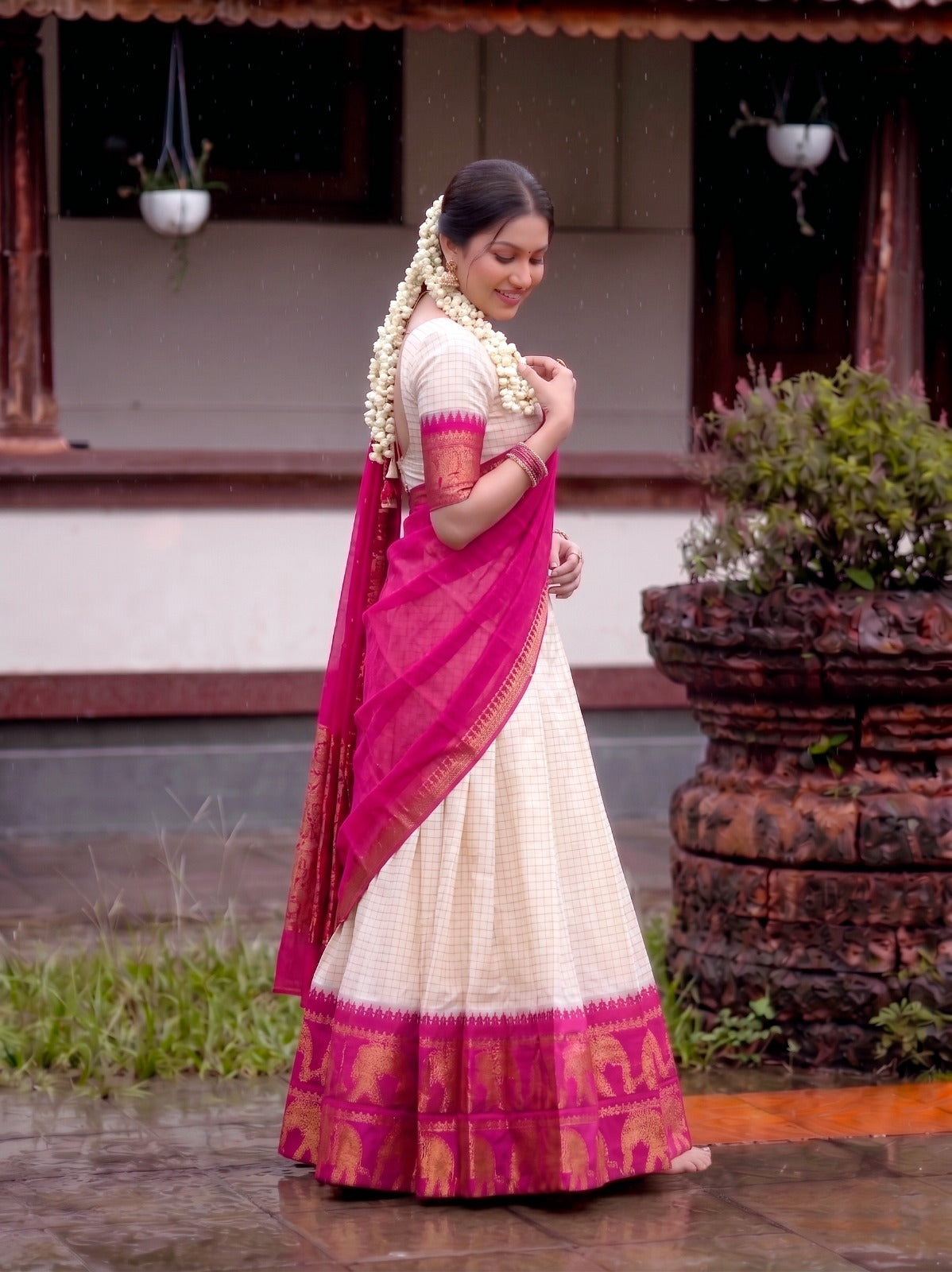 Jacquard Silk Readymade Dhavani / Half Saree Collection - 1399Rs