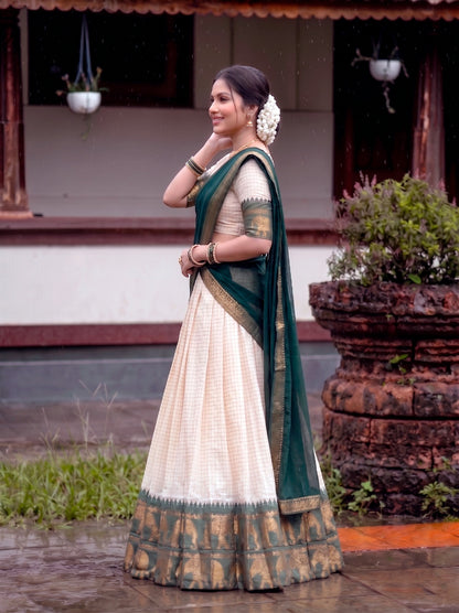 Jacquard Silk Readymade Dhavani / Half Saree Collection - 1399Rs