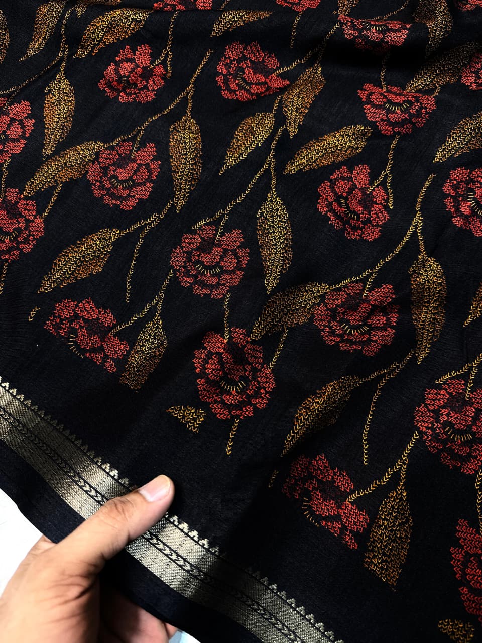 Soft Tussar Silk Floral Saree – ₹1050