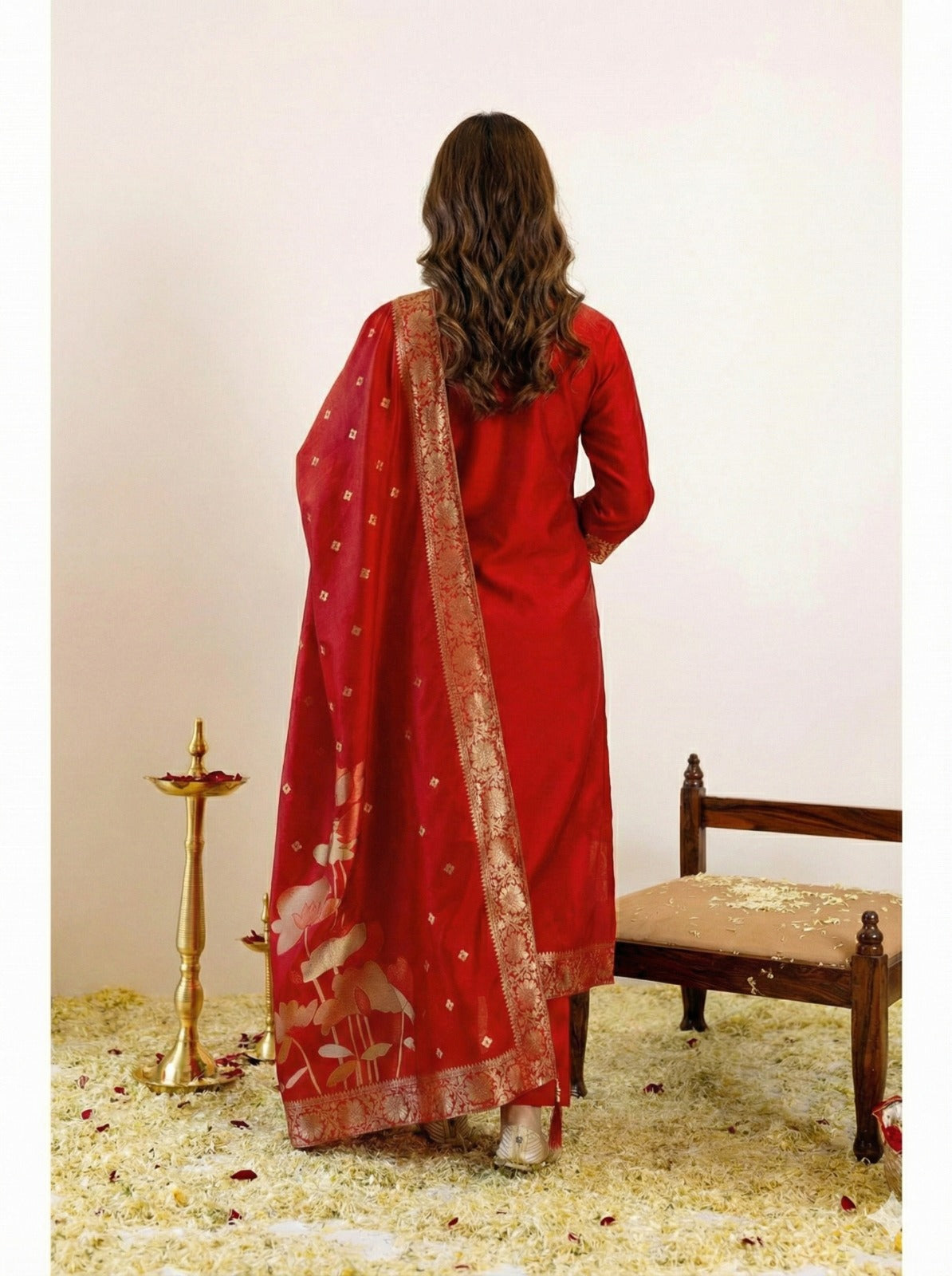 Soft Artsilk Jacquard Weaving Suit Set – ₹1100