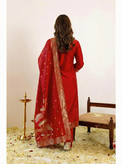 Soft Artsilk Jacquard Weaving Suit Set – ₹1100