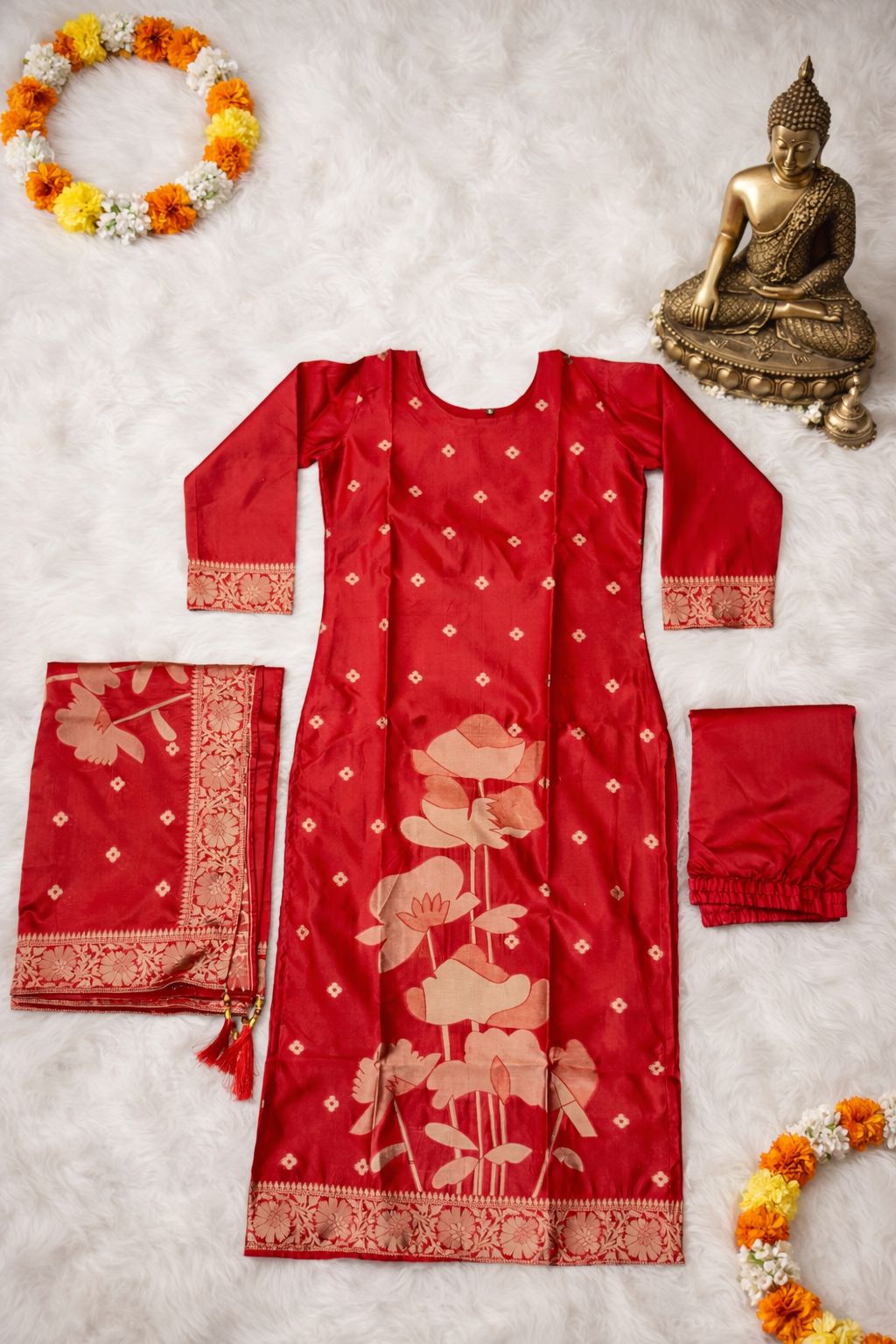Soft Artsilk Jacquard Weaving Suit Set – ₹1100