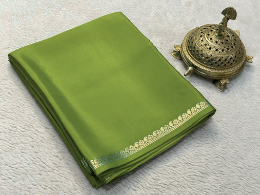 Soft Viscose Crepe Silk Saree with Golden Borders – ₹899