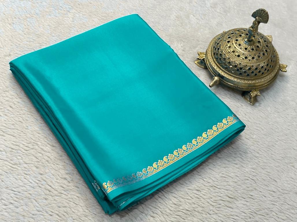 Soft Viscose Crepe Silk Saree with Golden Borders – ₹899