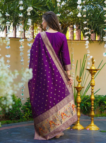 Soft Artsilk Jacquard Weaving Suit Set – ₹1299