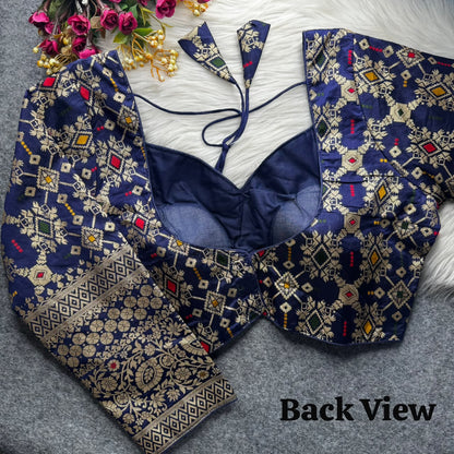 Meenakari Brocade Silk Readymade Long Sleeve Blouse – ₹699