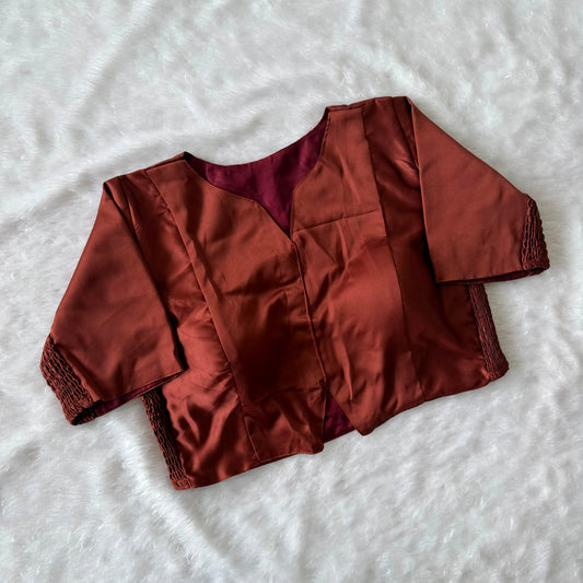 Maslin Silk Readymade Side Elastic Stretchable Blouse – ₹699