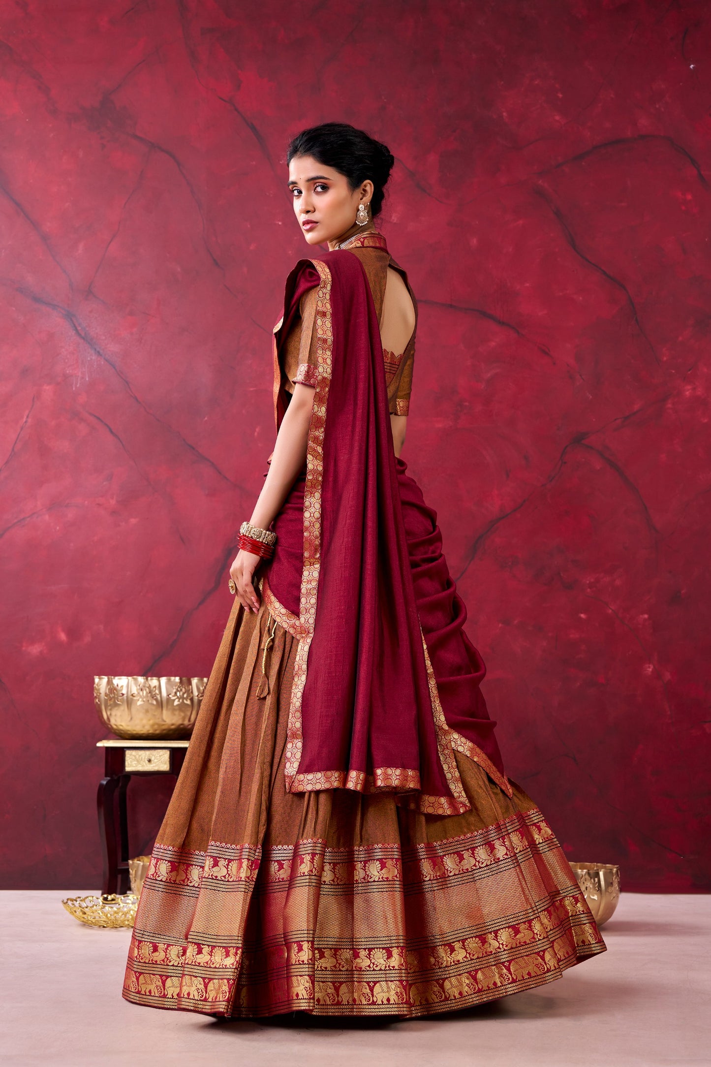 Narayanpet Cotton Silk Readymade Dhavani / Half Saree Collection – ₹1399