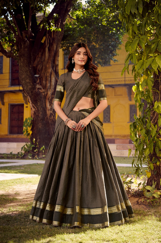 Chettinad Cotton Readymade Dhavani / Half Saree Collection – ₹1799