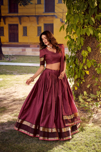 Chettinad Cotton Readymade Dhavani / Half Saree Collection – ₹1799