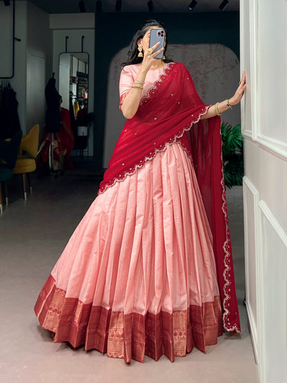 Cotton Silk Readymade Dhavani / Half Saree Collection – ₹1399