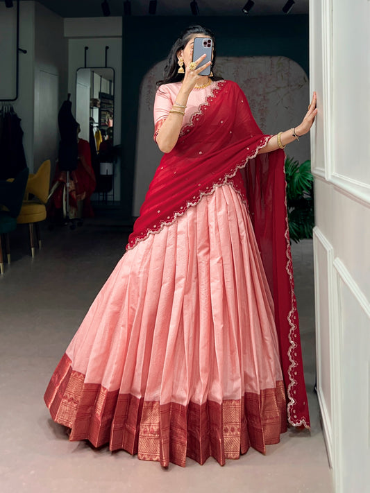 Cotton Silk Readymade Dhavani / Half Saree Collection – ₹1399