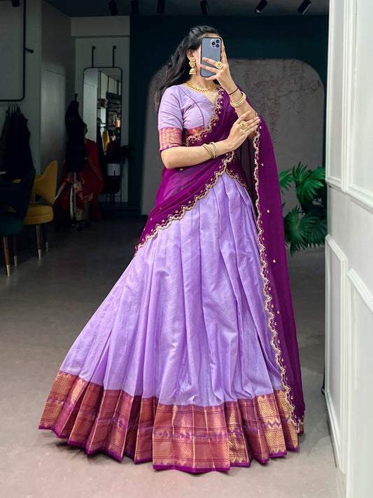Cotton Silk Readymade Dhavani / Half Saree Collection – ₹1399
