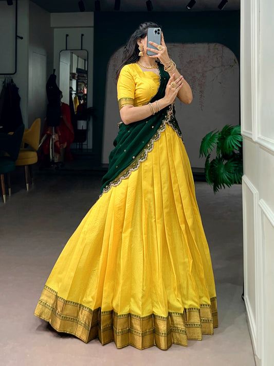 Cotton Silk Readymade Dhavani / Half Saree Collection – ₹1399