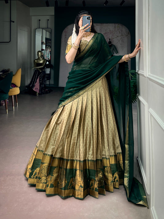 Cotton Silk Readymade Dhavani / Half Saree Collection – ₹1499