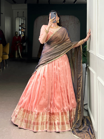 Dupion Silk Readymade Dhavani / Half Saree Collection – ₹1499