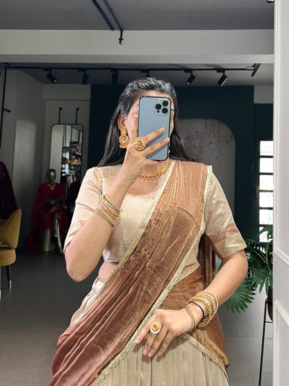Dupion Silk Readymade Dhavani / Half Saree Collection – ₹1499