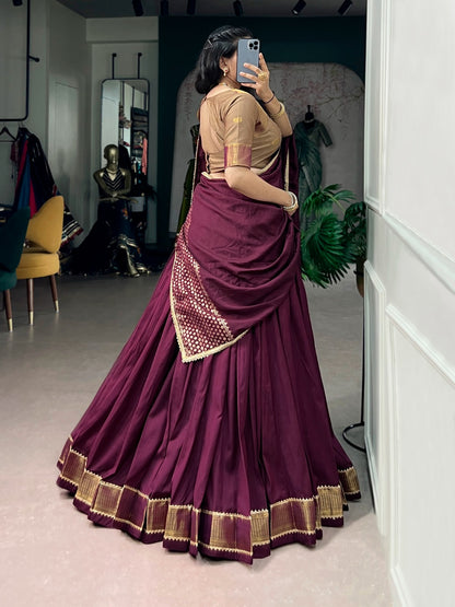 Chanderi Silk Readymade Dhavani / Half Saree Collection – ₹1499