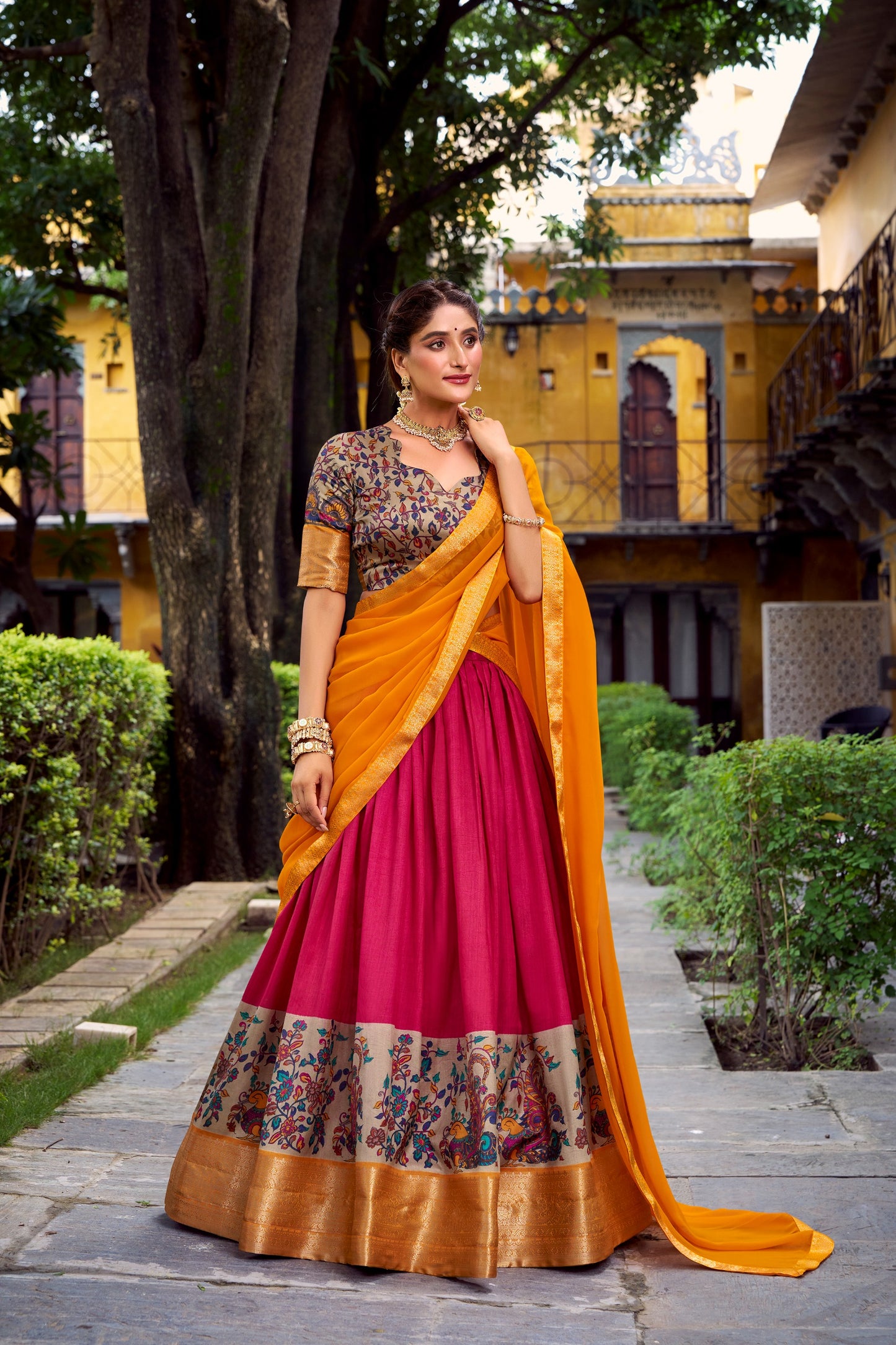 Dola Silk Readymade Dhavani / Half Saree Collection – ₹1399