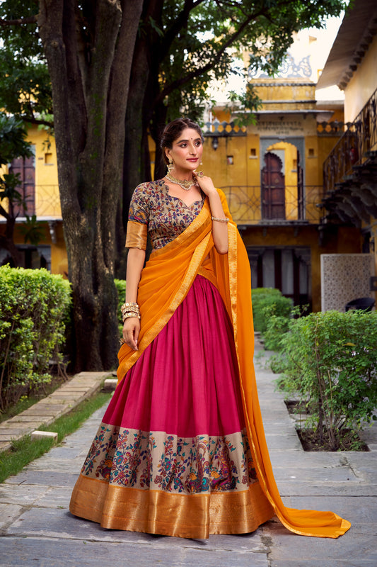Dola Silk Readymade Dhavani / Half Saree Collection – ₹1399