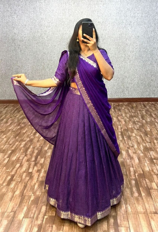 Viscose Readymade Dhavani / Half Saree Collection – ₹1499