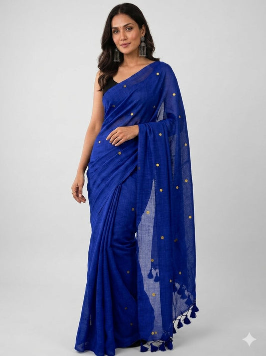 Khadi Cotton Saree with Gini Sequence Work – ₹999