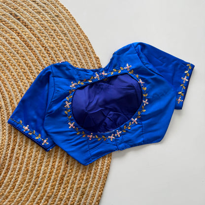 Madhubala Pattern Halter Neck Silk Blouse with Bead & Sequence Work – ₹1050