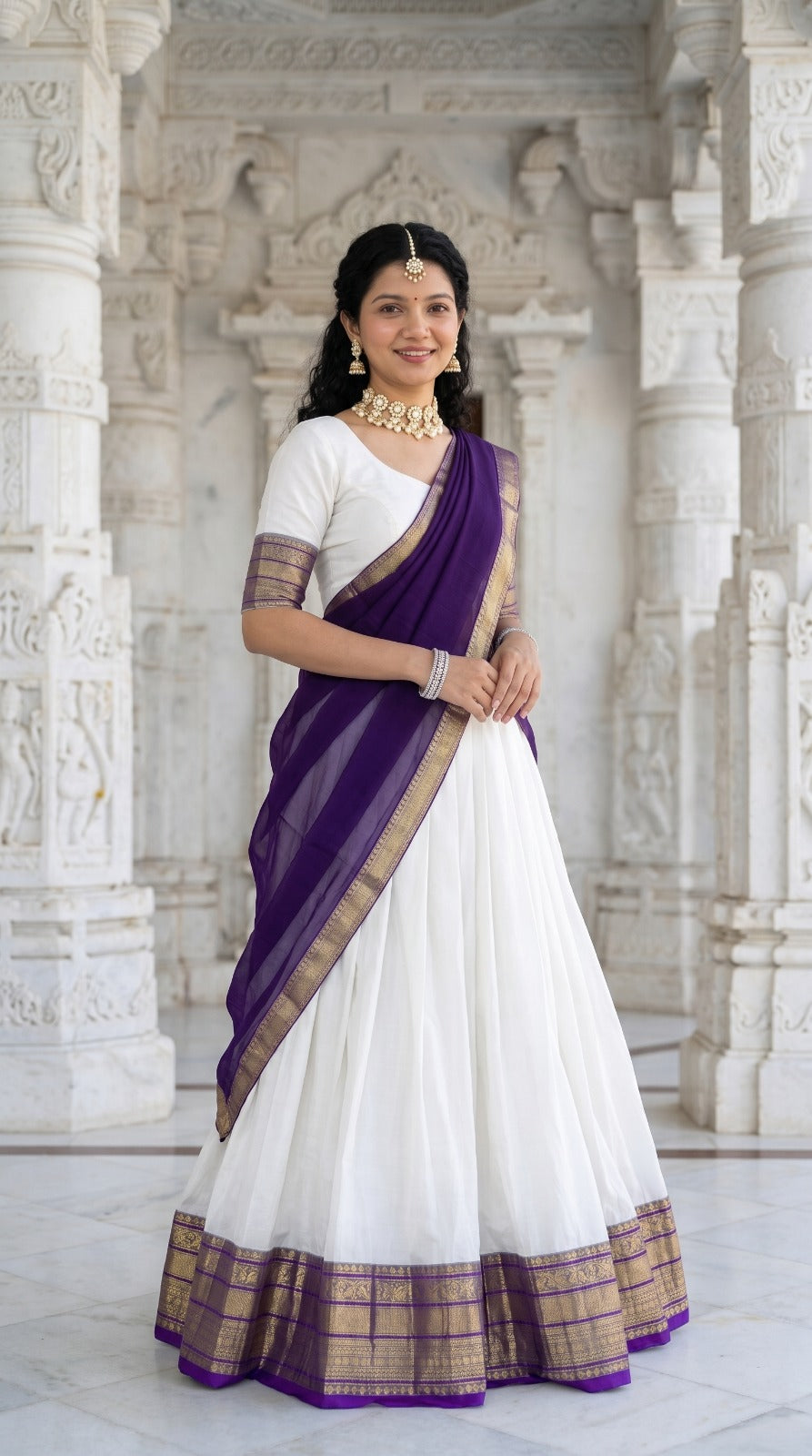 Mul Chanderi Cotton Readymade Dhavani / Half Saree Collection – ₹1399