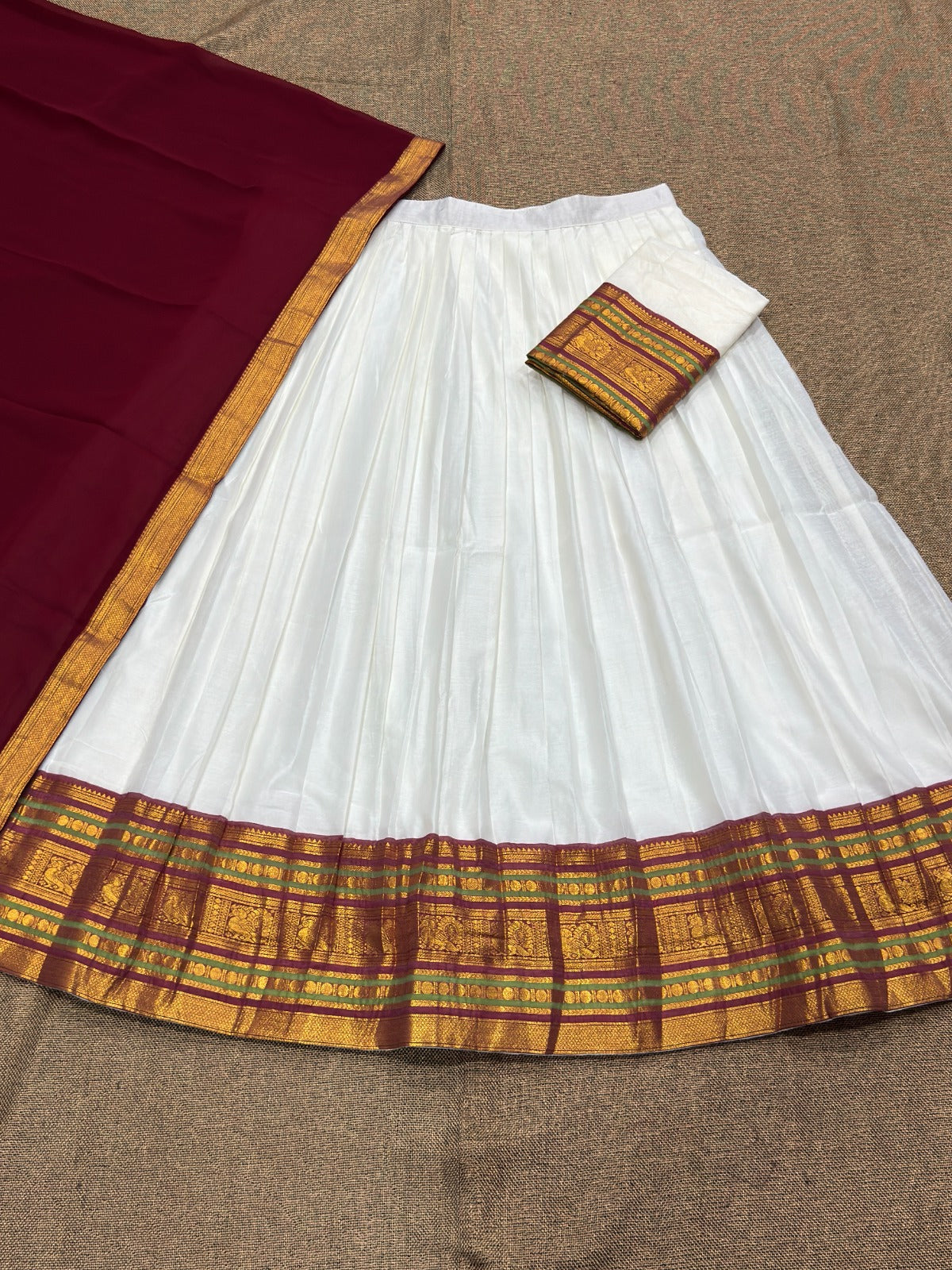 Mul Chanderi Cotton Readymade Dhavani / Half Saree Collection – ₹1399