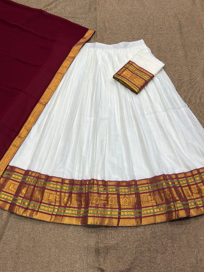 Mul Chanderi Cotton Readymade Dhavani / Half Saree Collection – ₹1399