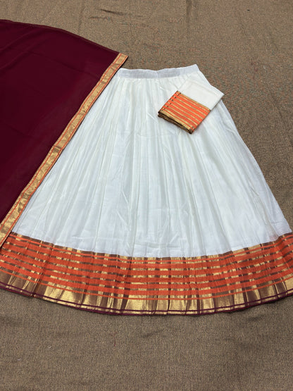 Mul Chanderi Cotton Readymade Dhavani / Half Saree Collection – ₹1399