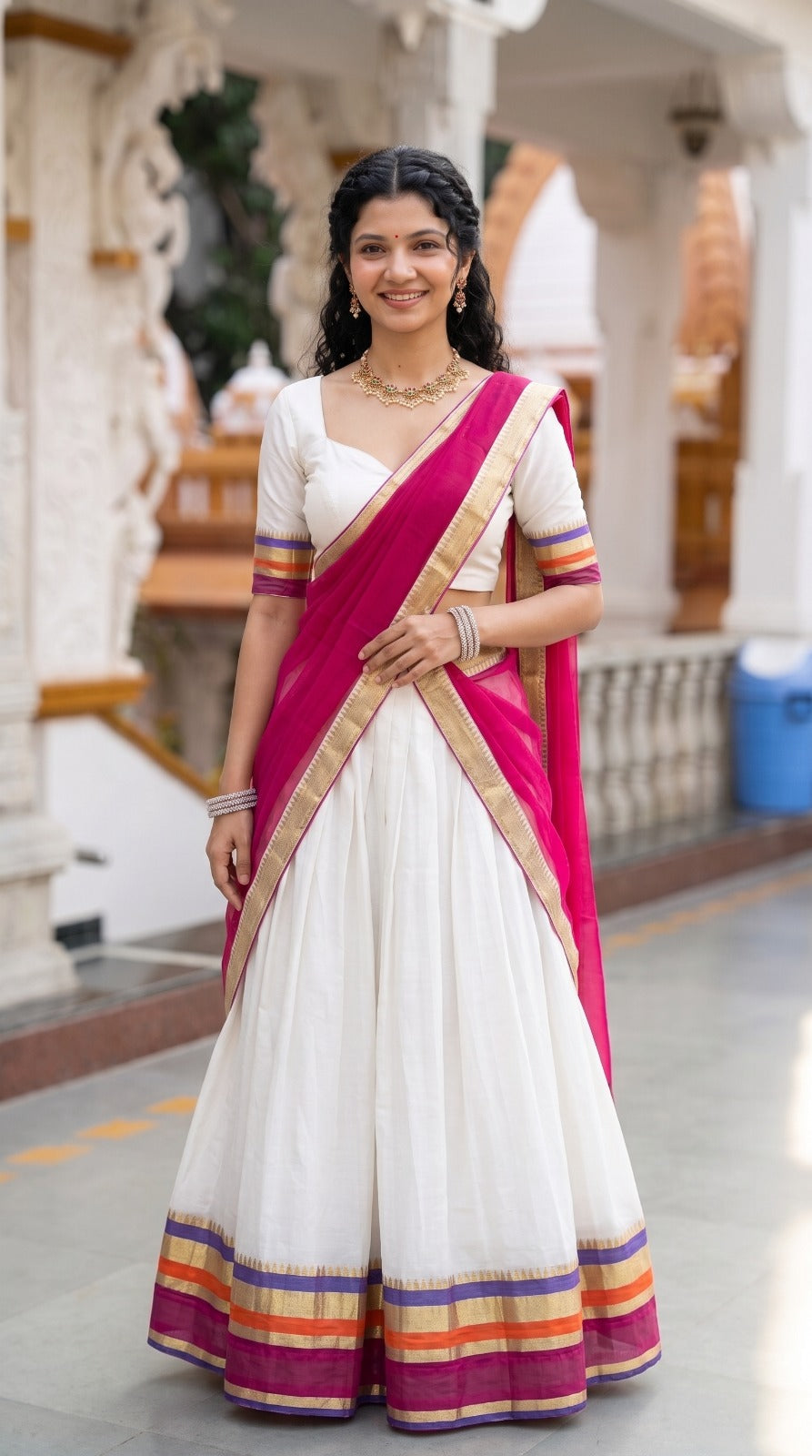Mul Chanderi Cotton Readymade Dhavani / Half Saree Collection – ₹1399