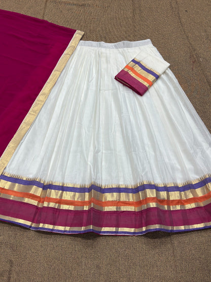 Mul Chanderi Cotton Readymade Dhavani / Half Saree Collection – ₹1399