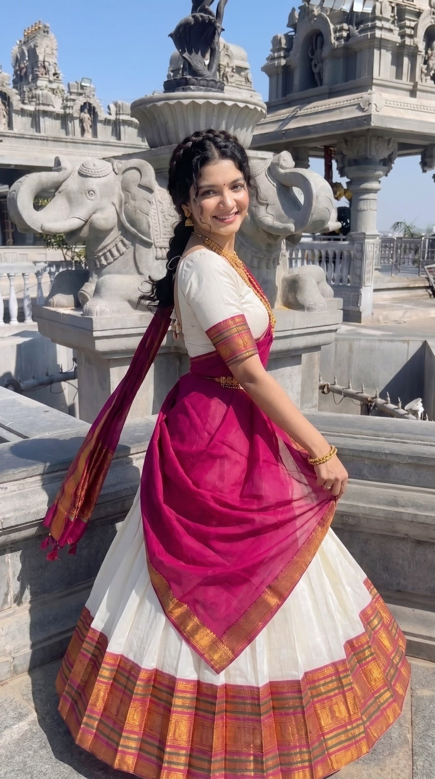 Mul Chanderi Cotton Readymade Dhavani / Half Saree Collection – ₹1399