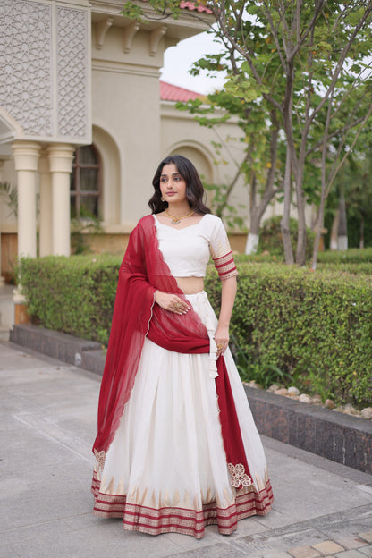 Viscose Jacquard Silk Readymade Dhavani / Half Saree Collection – ₹2199