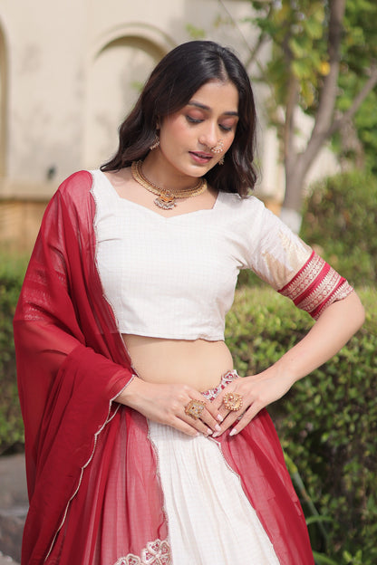 Viscose Jacquard Silk Readymade Dhavani / Half Saree Collection – ₹2199