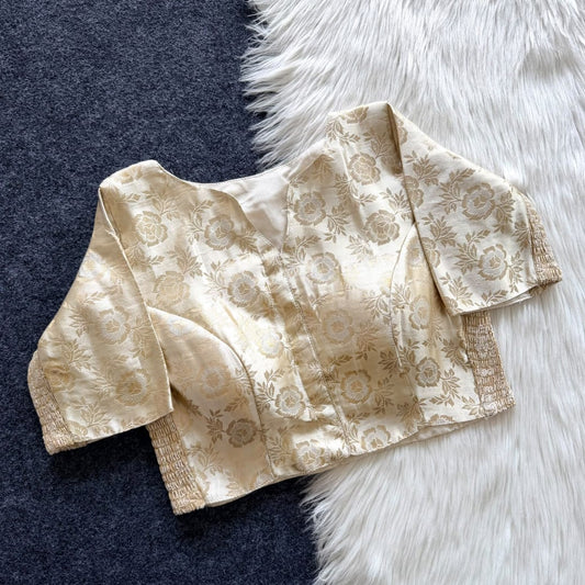 Side Elastic Stretchable Banarasi Brocade Silk Blouse – ₹799