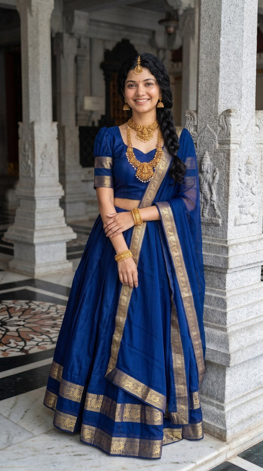 Cotton Silk Readymade Dhavani / Half Saree Collection – ₹1399
