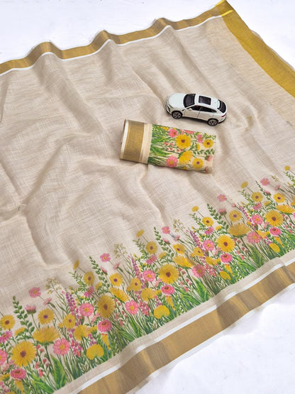 Onam Linen Slub Cotton Saree Collection – ₹950