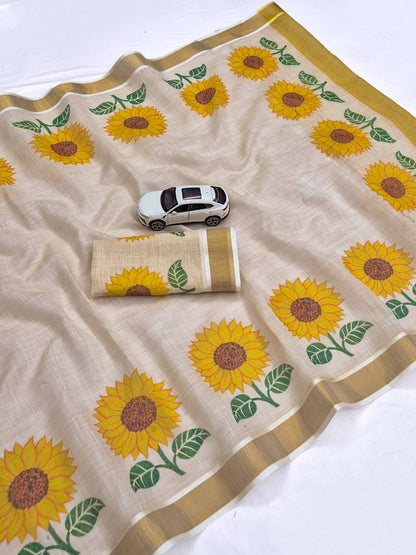 Onam Linen Slub Cotton Saree Collection – ₹950