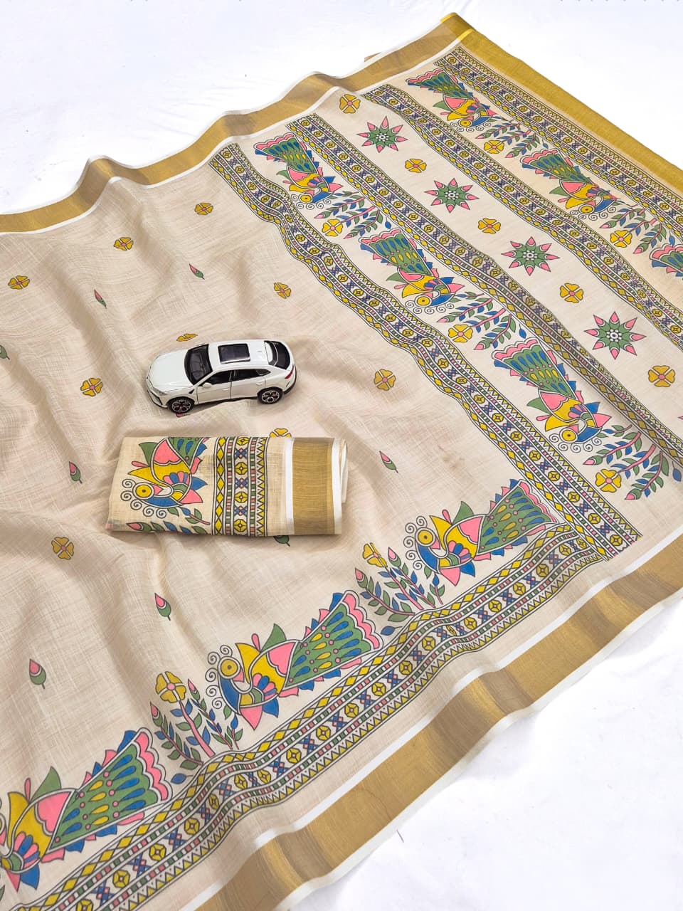 Onam Linen Slub Cotton Saree Collection – ₹950