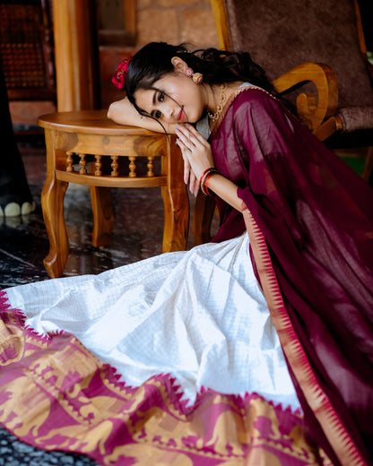 Jacquard Cotton Silk Readymade Dhavani / Half Saree Collection – ₹1399