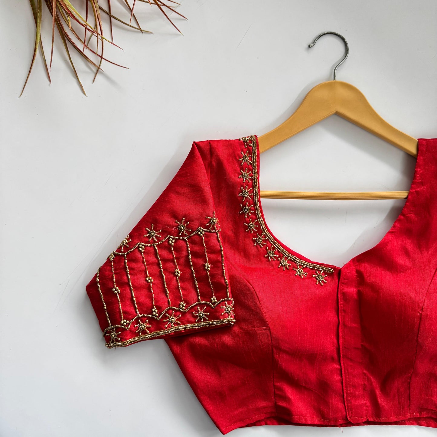Soft Silk Handcrafted Beadwork Readymade Blouse – ₹1199