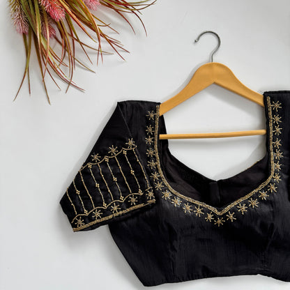 Soft Silk Handcrafted Beadwork Readymade Blouse – ₹1199
