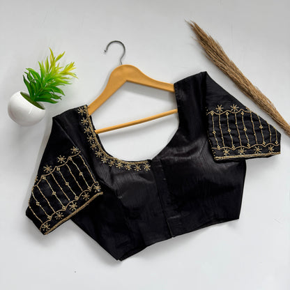 Soft Silk Handcrafted Beadwork Readymade Blouse – ₹1199