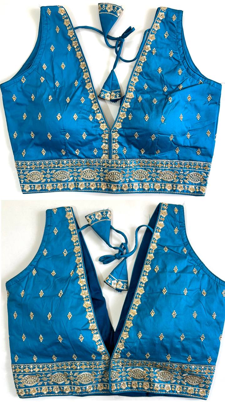Readymade Front & Back Embroidered Blouse – ₹650